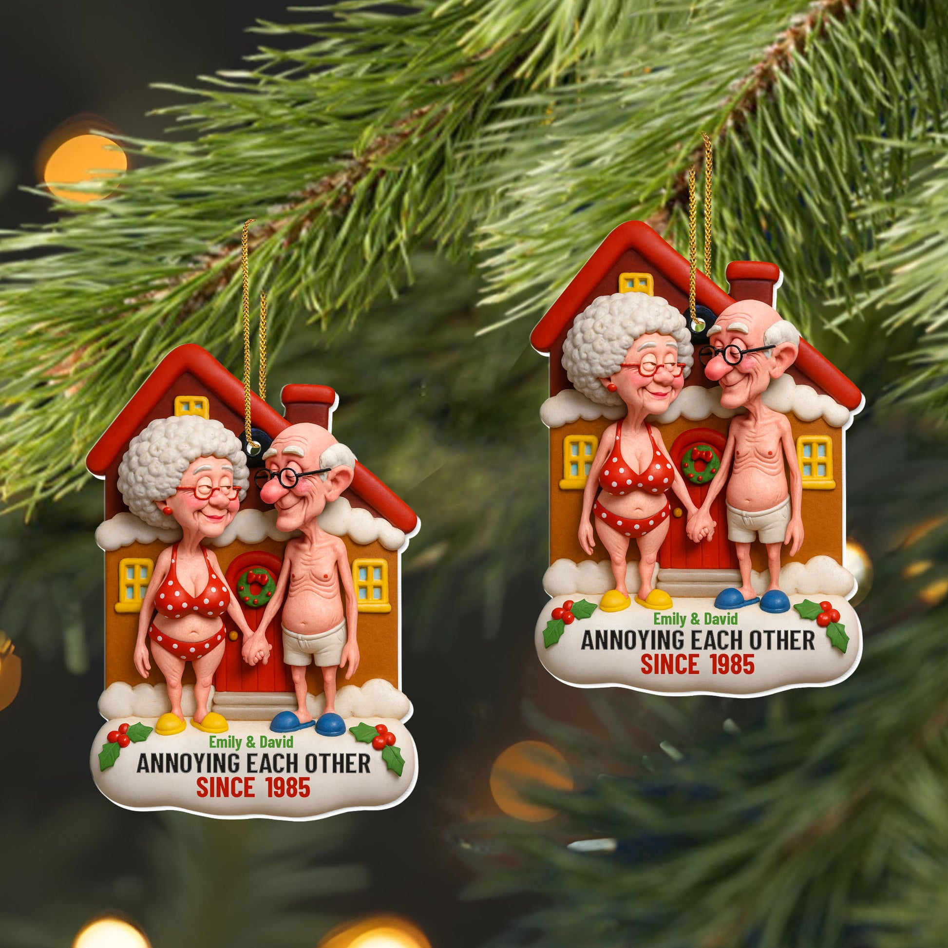 Annoying Each Other Since, Elderly Couple House Ornament