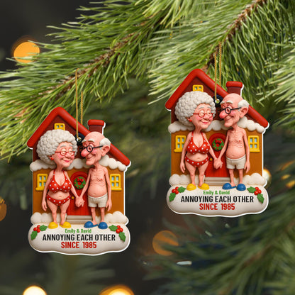 Annoying Each Other Since, Elderly Couple House Ornament