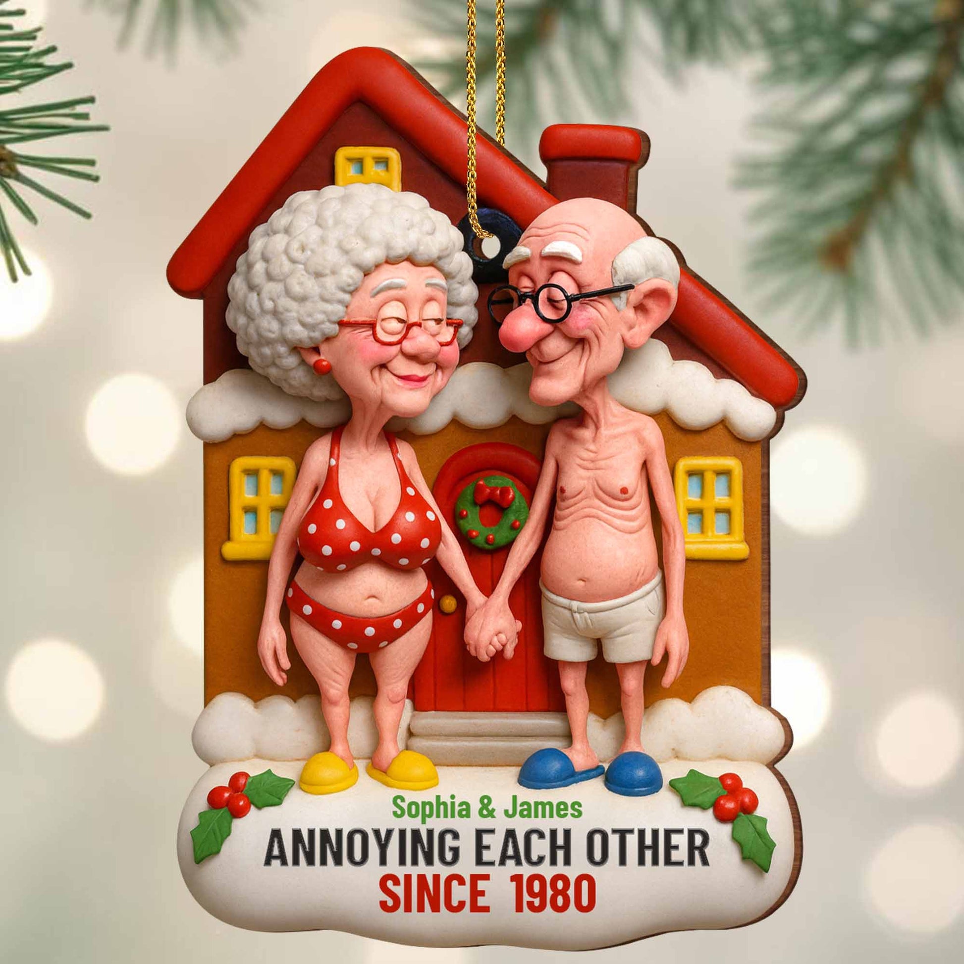 Annoying Each Other Since, Elderly Couple Christmas Ornament
