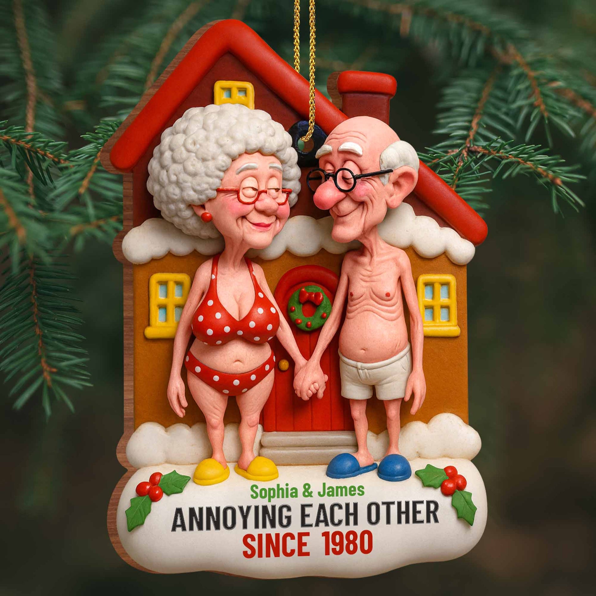 Annoying Each Other Since, Elderly Couple Christmas Ornament