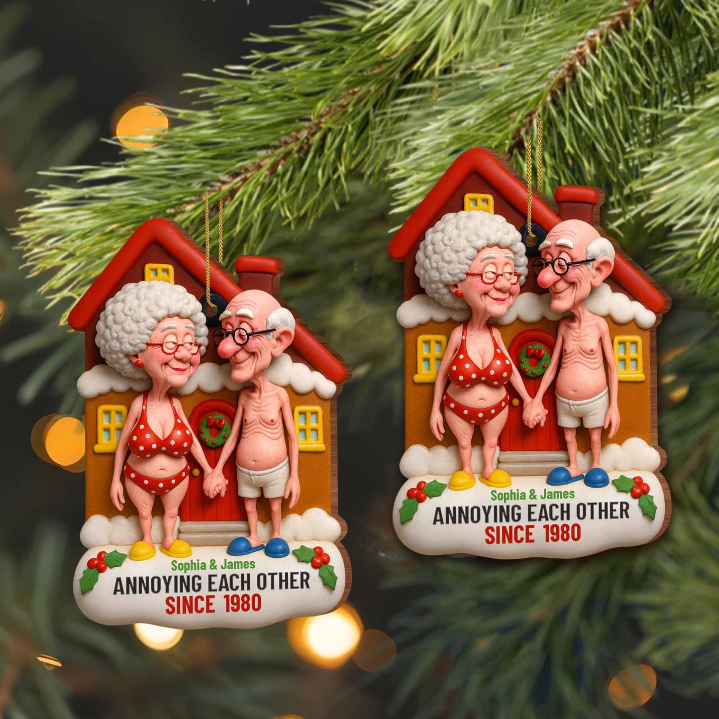 Annoying Each Other Since, Elderly Couple Christmas Ornament
