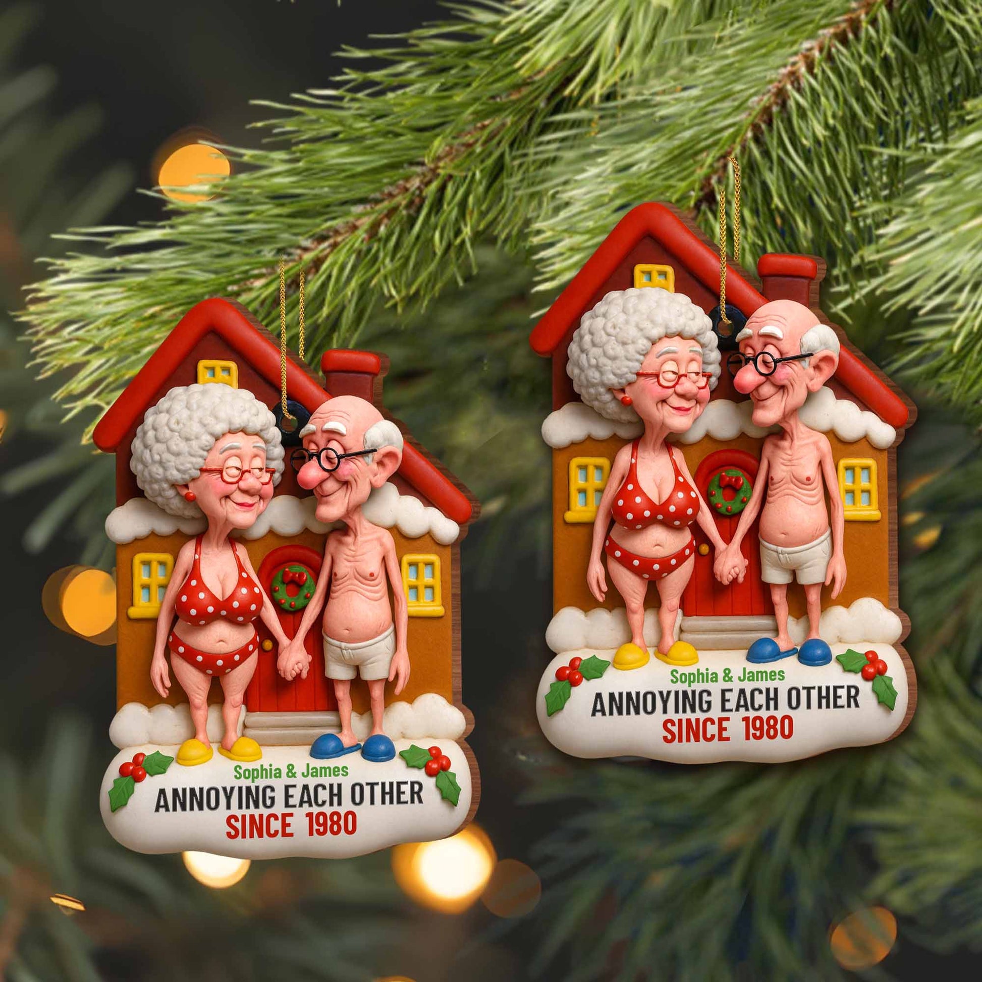Annoying Each Other Since, Elderly Couple Christmas Ornament