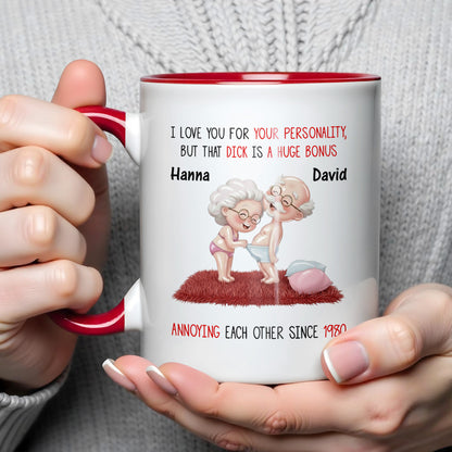 I Love You For Your Personality And More, Elderly Couple Heart Design