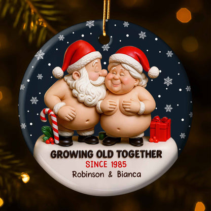 Growing Old Together With Santa Claus And Christmas Gifts