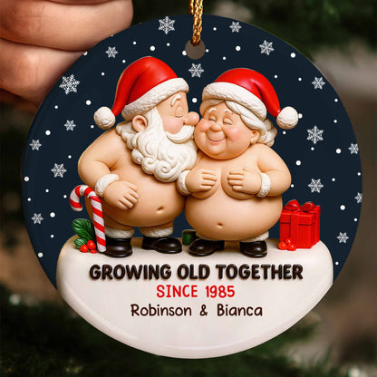 Growing Old Together With Santa Claus And Christmas Gifts