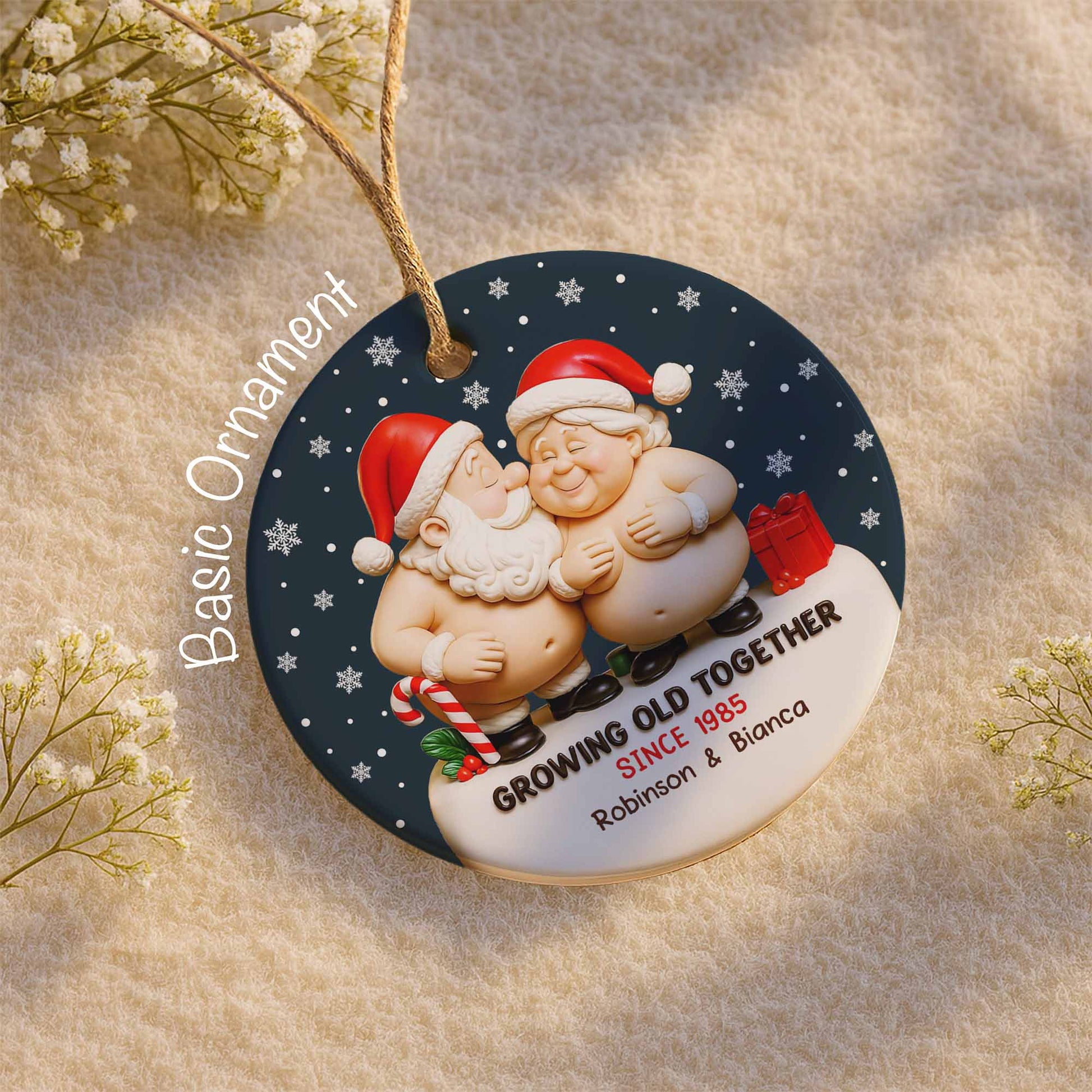 Growing Old Together With Santa Claus And Christmas Gifts