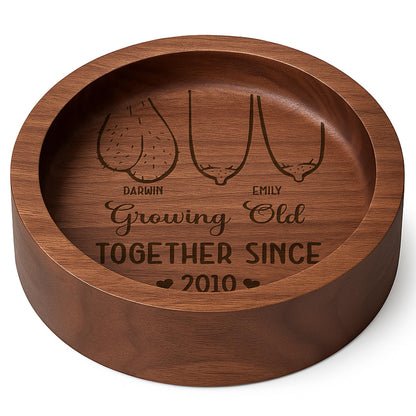 Growing Old Together, Wedding Rings And Heart Design