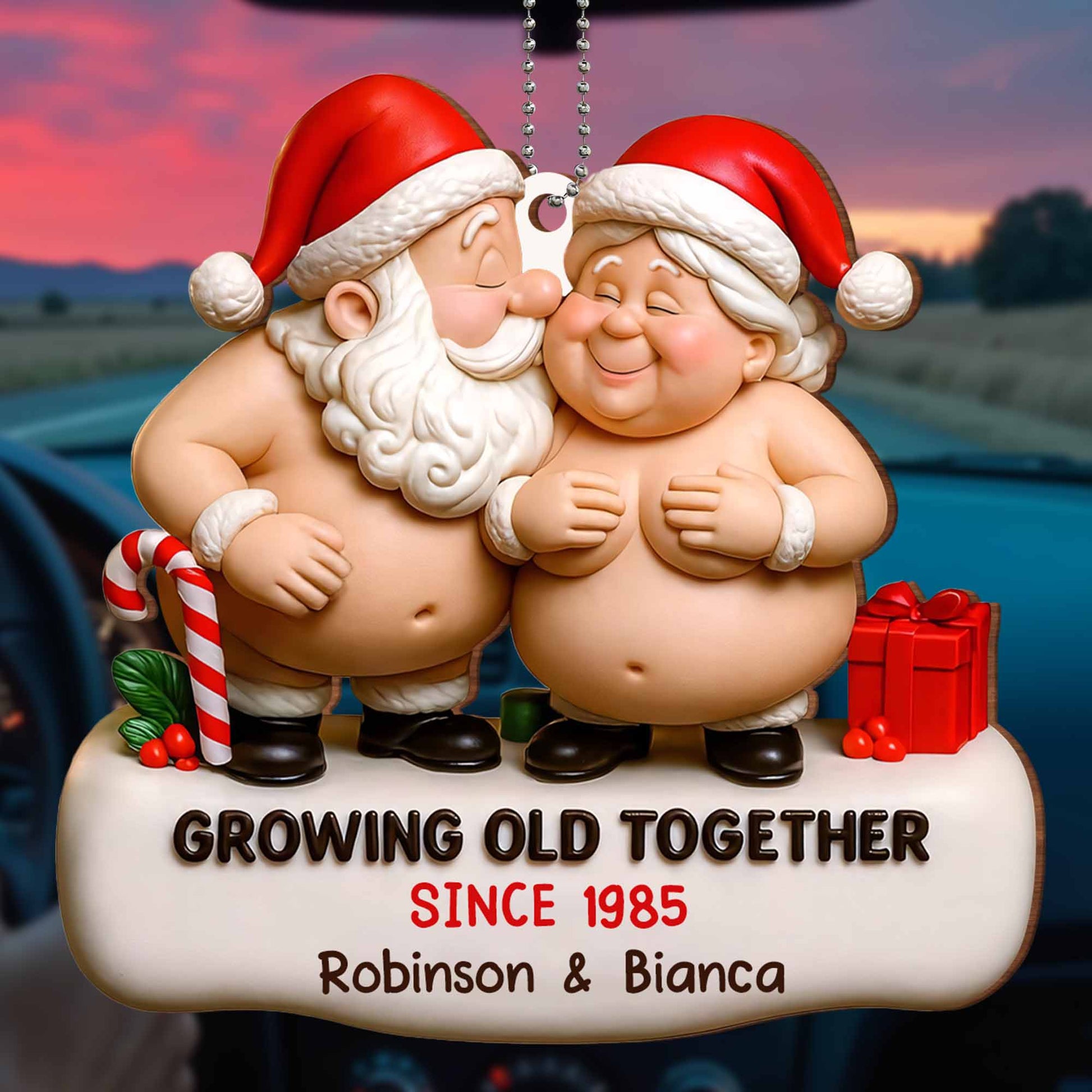Growing Old Together Santa Claus Figures Christmas Ornament