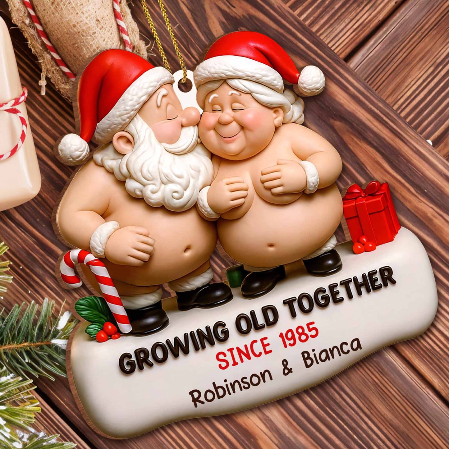 Growing Old Together Santa And Mrs Claus Ornament