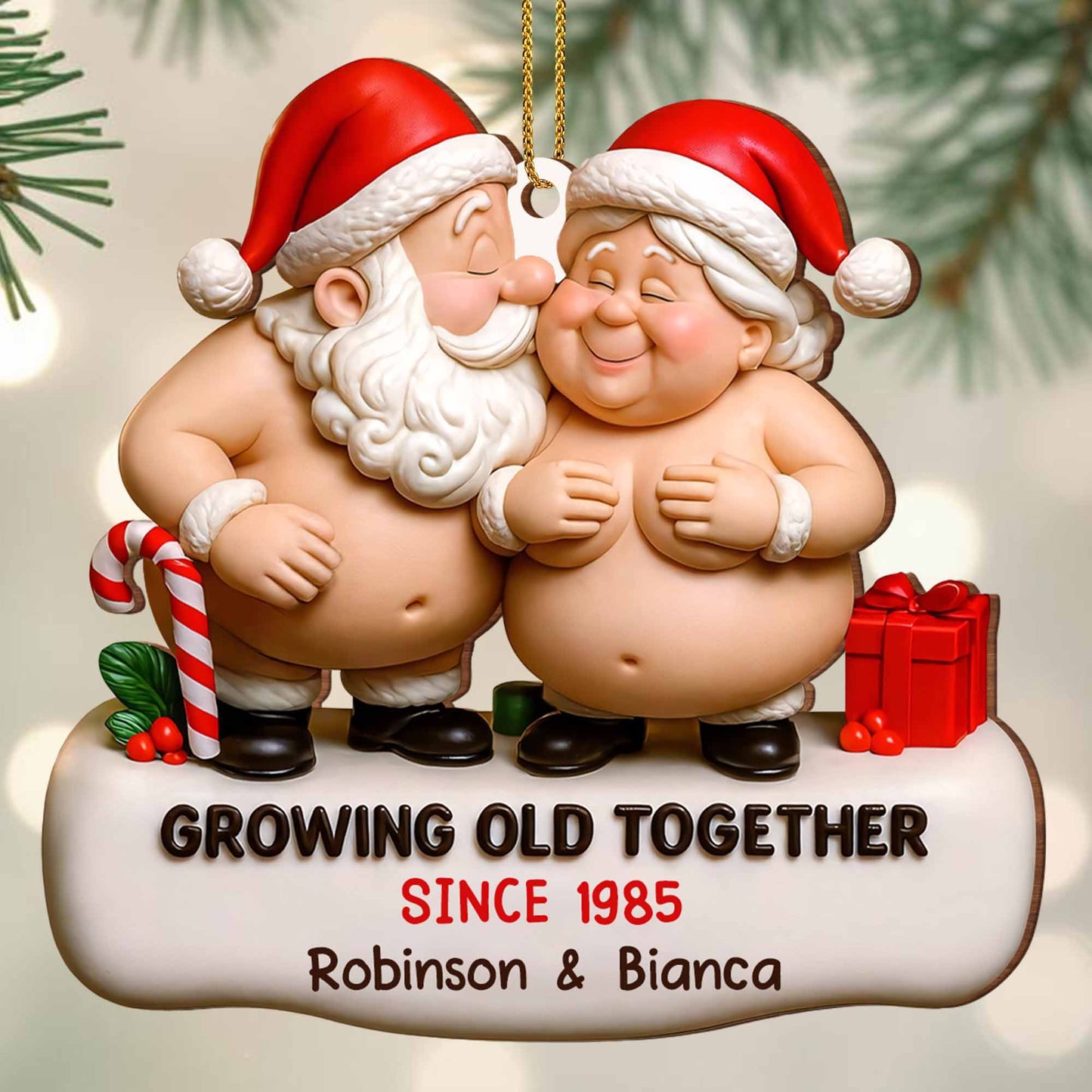 Growing Old Together Santa And Mrs Claus Ornament