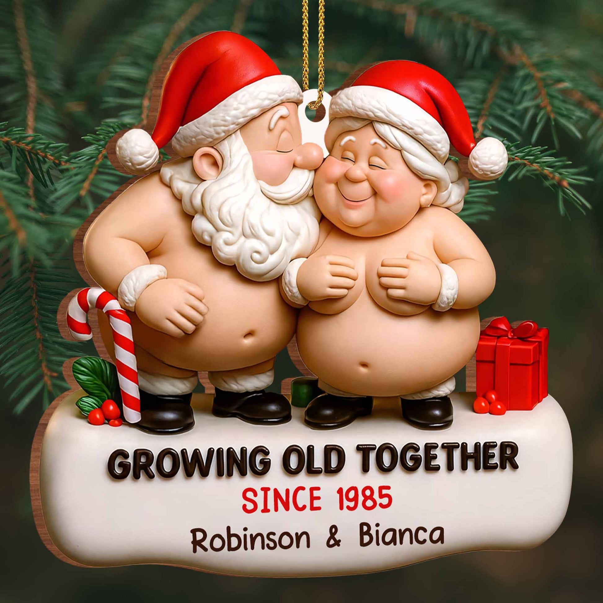 Growing Old Together Santa And Mrs Claus Ornament