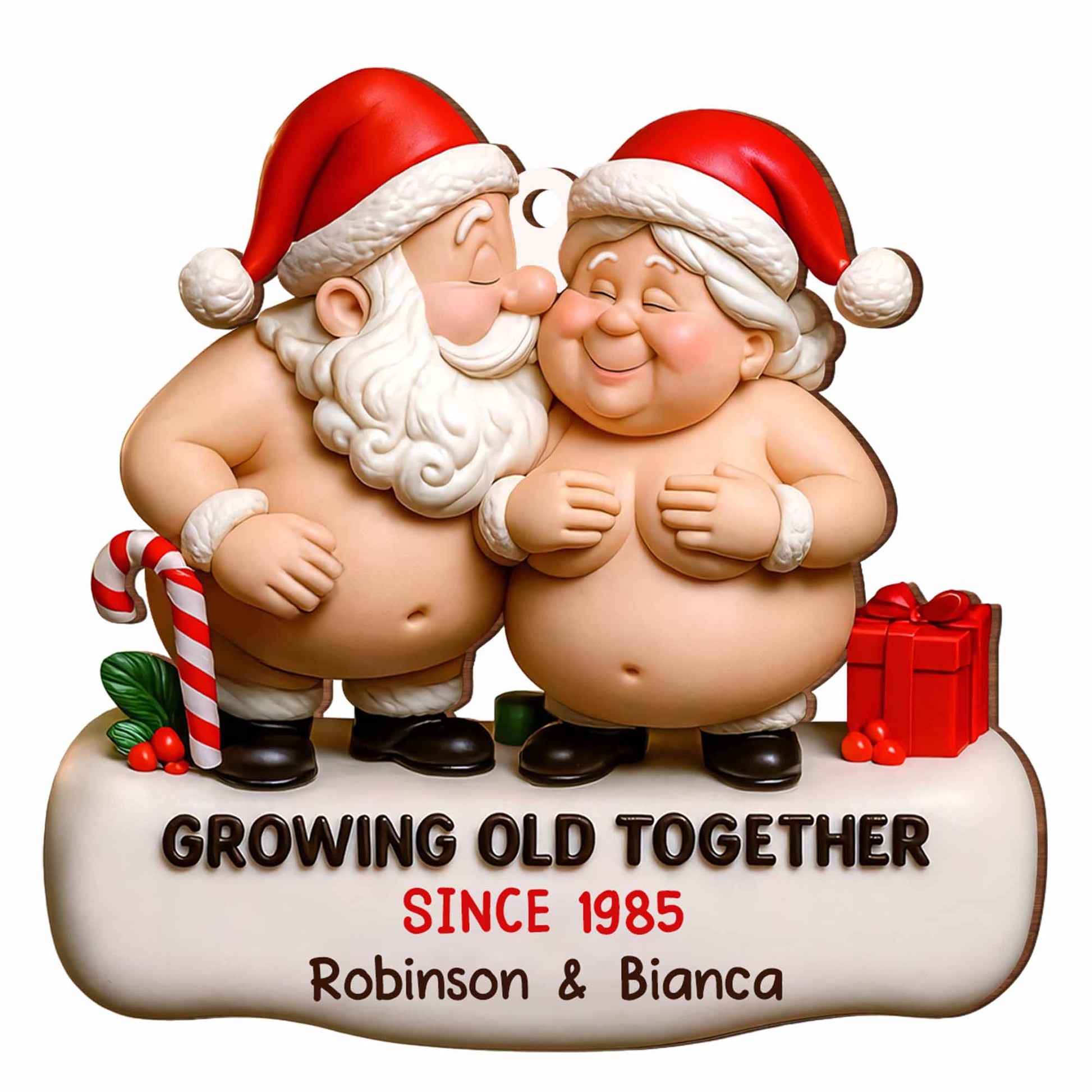 Growing Old Together Santa And Mrs Claus Ornament