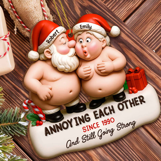 Annoying Each Other, Santa Hats And Gift Box