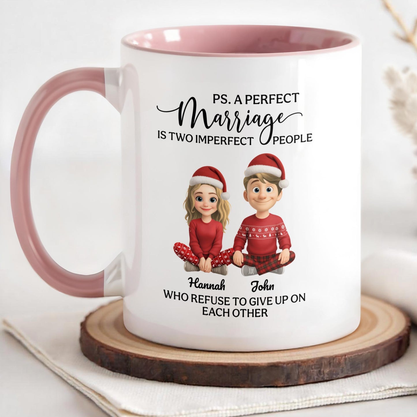 A Perfect Marriage Is Two Imperfect People, Christmas-themed Couple