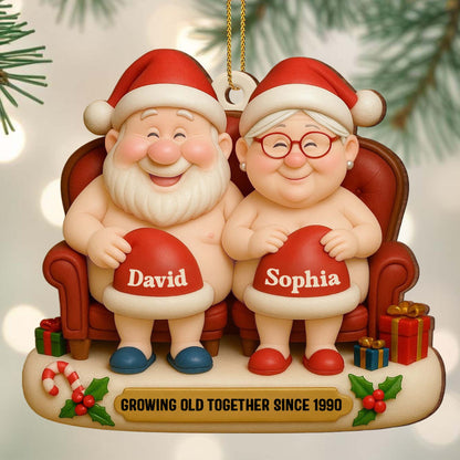 Growing Old Together, Santa Hats And Christmas Gifts