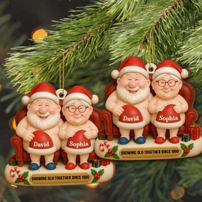 Growing Old Together, Santa Hats And Christmas Gifts