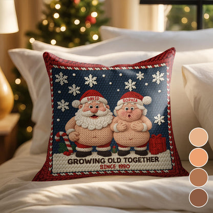 Growing Old Together Since, Santa And Snowflakes Design