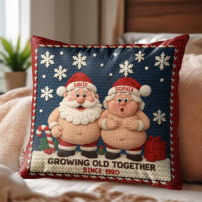 Growing Old Together Since, Santa And Snowflakes Design