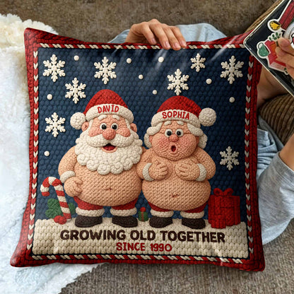 Growing Old Together Since, Santa And Snowflakes Design