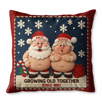 Growing Old Together Since, Santa And Snowflakes Design