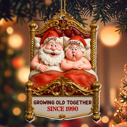 Growing Old Together, Santa And Mrs. Claus On A Swing