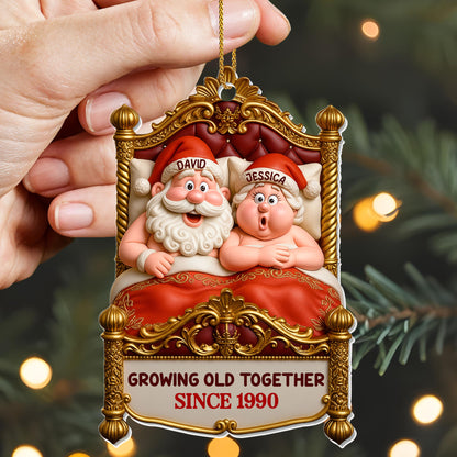Growing Old Together, Santa And Mrs. Claus On A Swing