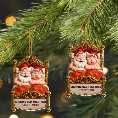 Growing Old Together, Santa And Mrs. Claus On A Swing