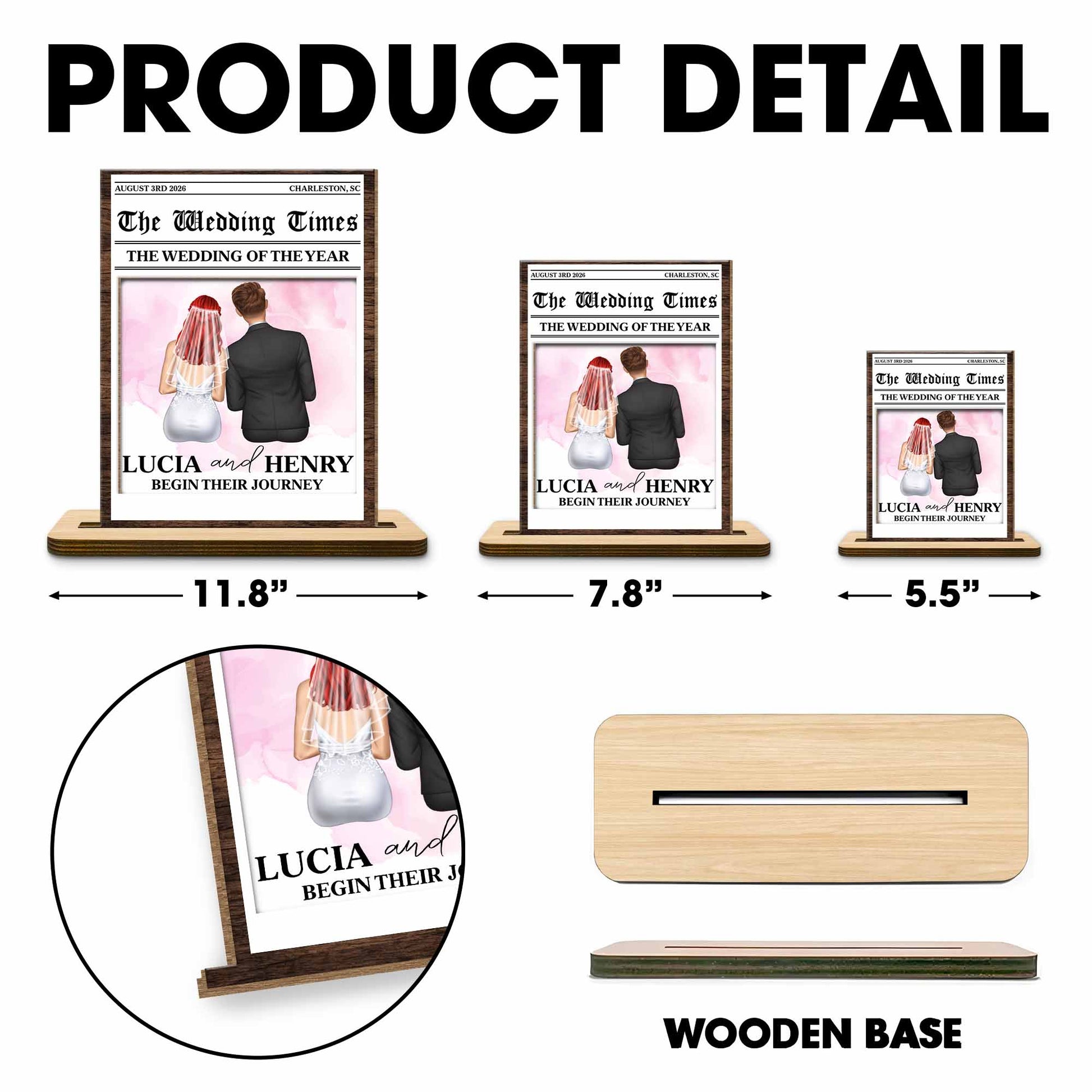 Begin Their Journey, Newspaper Wedding Couple Plaque