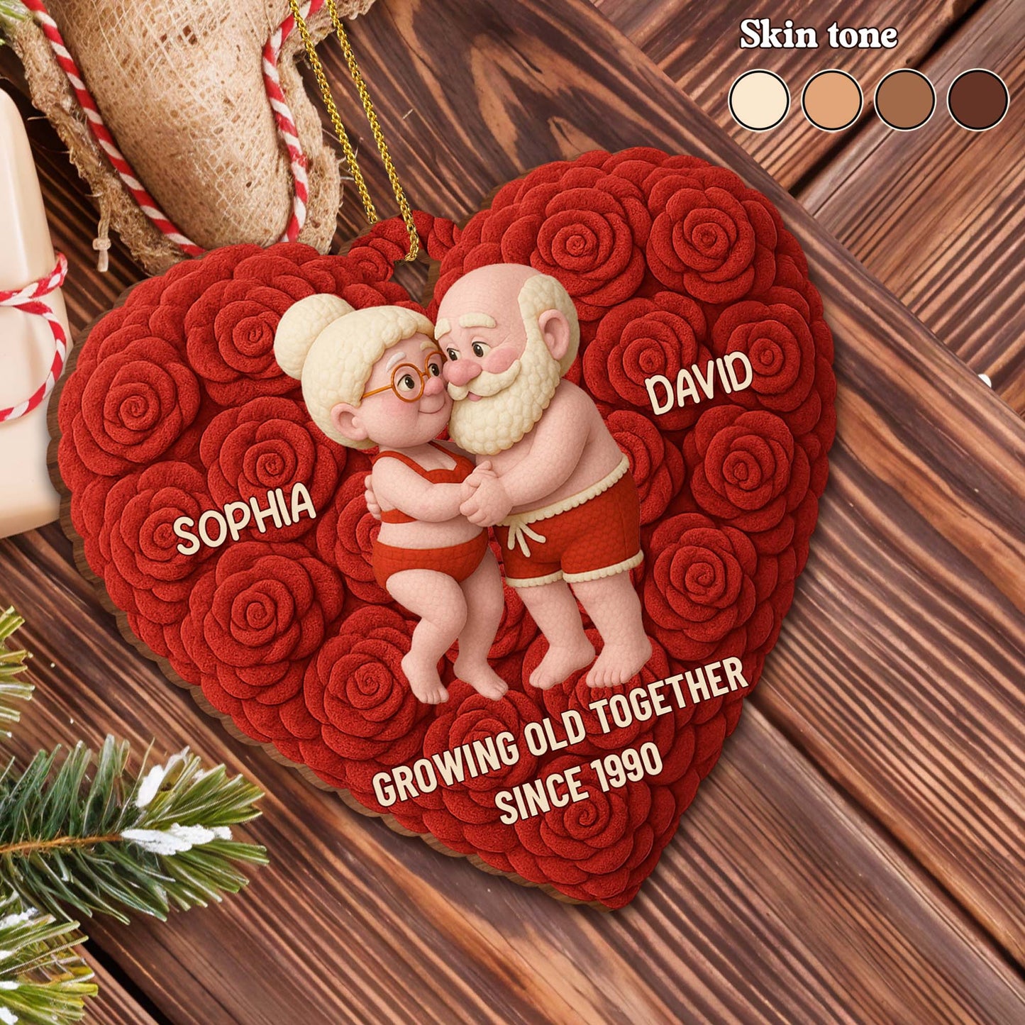 Growing Old Together Heart With Roses