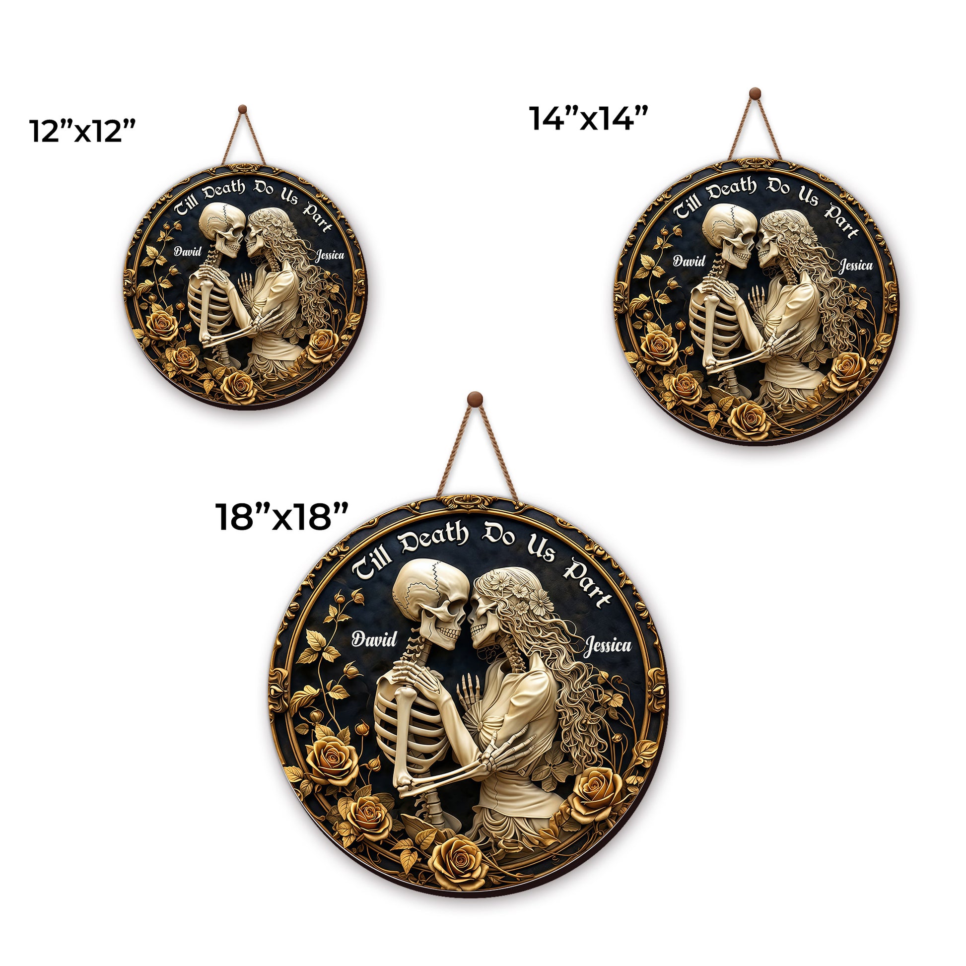 Till Death Do Us Part, Love Forever Skulls And Roses Design