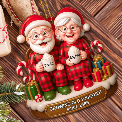 Growing Old Together Santa and Mrs. Claus Christmas Ornament
