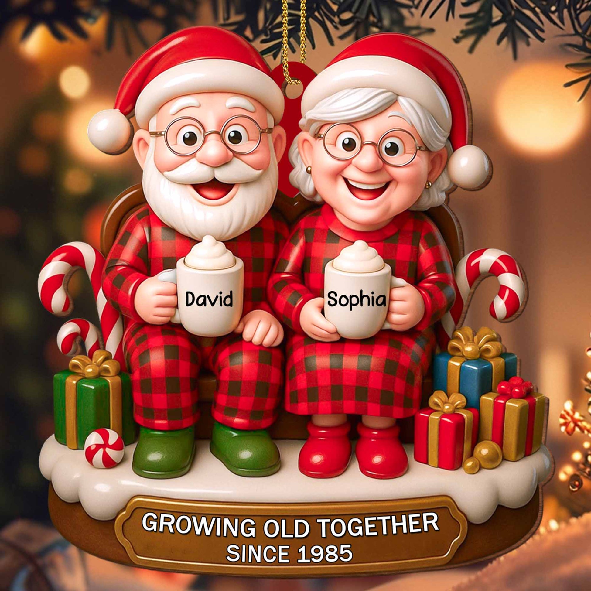 Growing Old Together Santa and Mrs. Claus Christmas Ornament