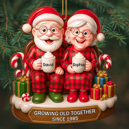 Growing Old Together Santa and Mrs. Claus Christmas Ornament