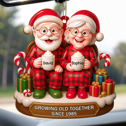 Growing Old Together Santa and Mrs. Claus Christmas Ornament