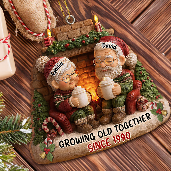 Growing Old Together Since Acrylic Ornament, Elderly Couple