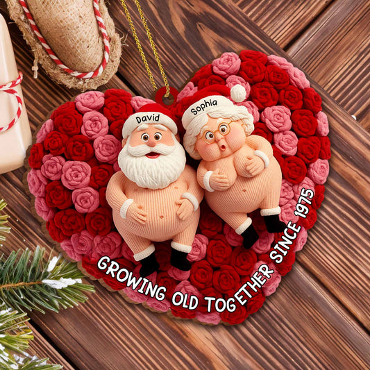 Growing Old Together, Santa Figures And Roses Heart