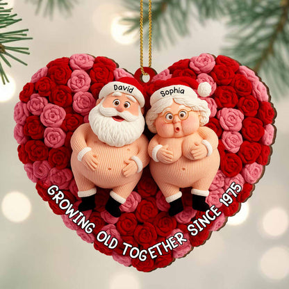 Growing Old Together, Santa Figures And Roses Heart