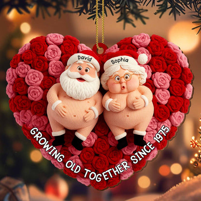 Growing Old Together, Santa Figures And Roses Heart