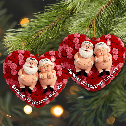 Growing Old Together, Santa Figures And Roses Heart