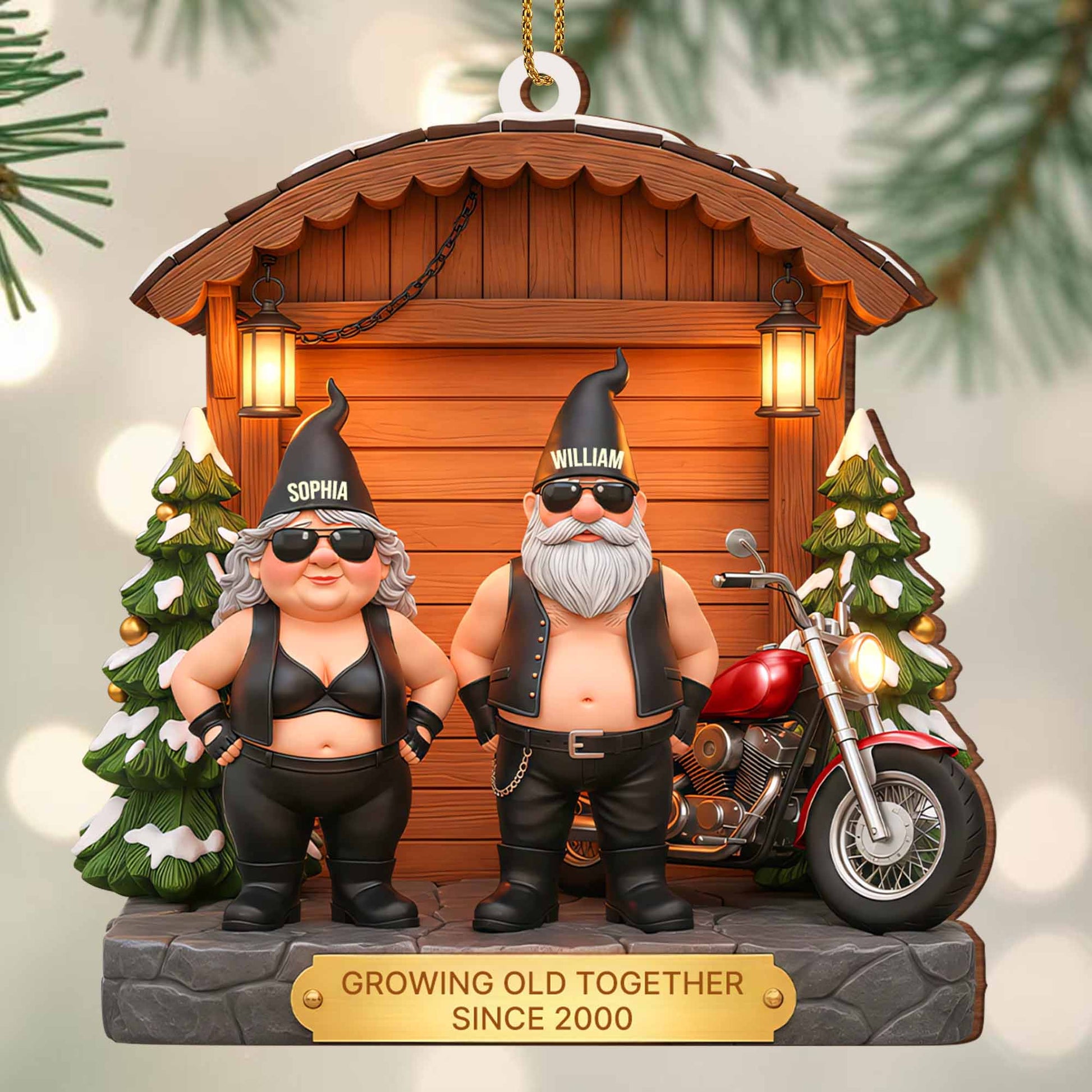 Growing Old Together With Couple And Motorcycle