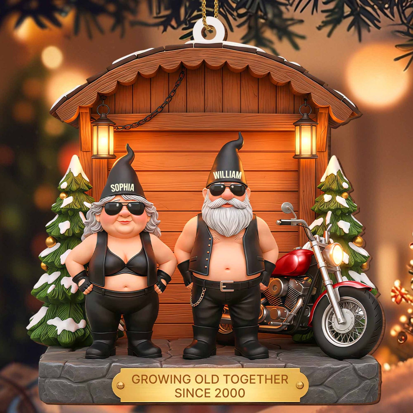 Growing Old Together With Couple And Motorcycle