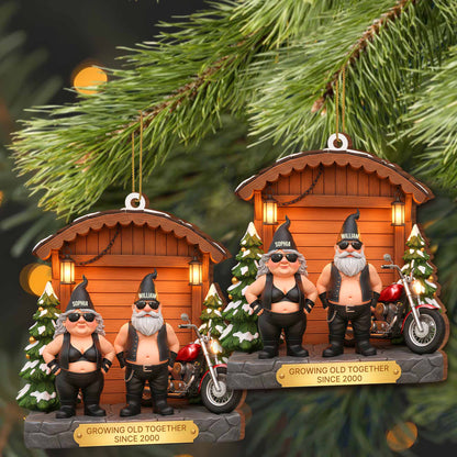 Growing Old Together With Couple And Motorcycle