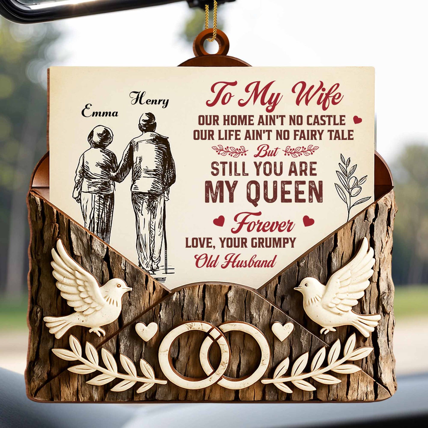 To My Wife Still My Queen Forever Dove and Wedding Rings