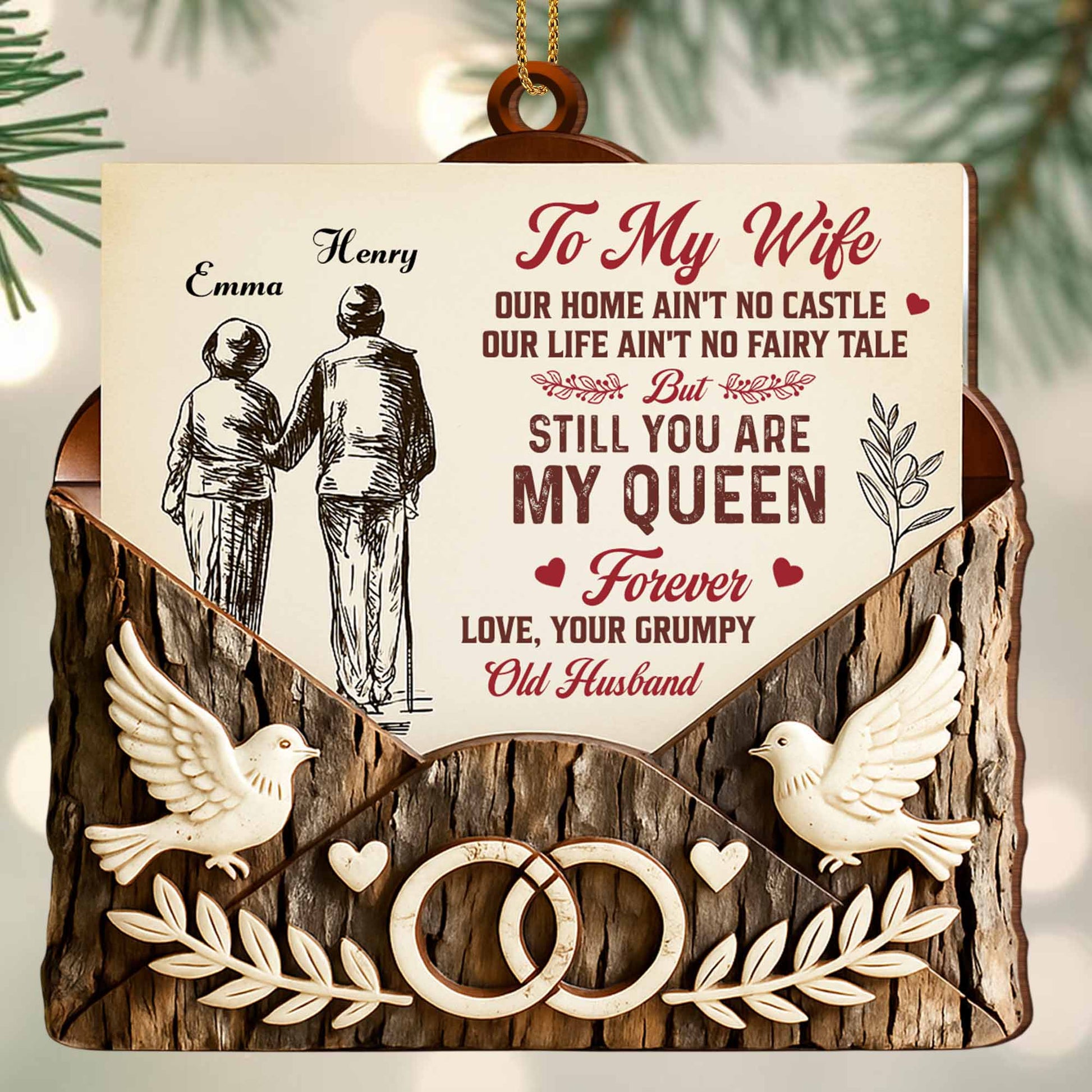 To My Wife Still My Queen Forever Dove and Wedding Rings