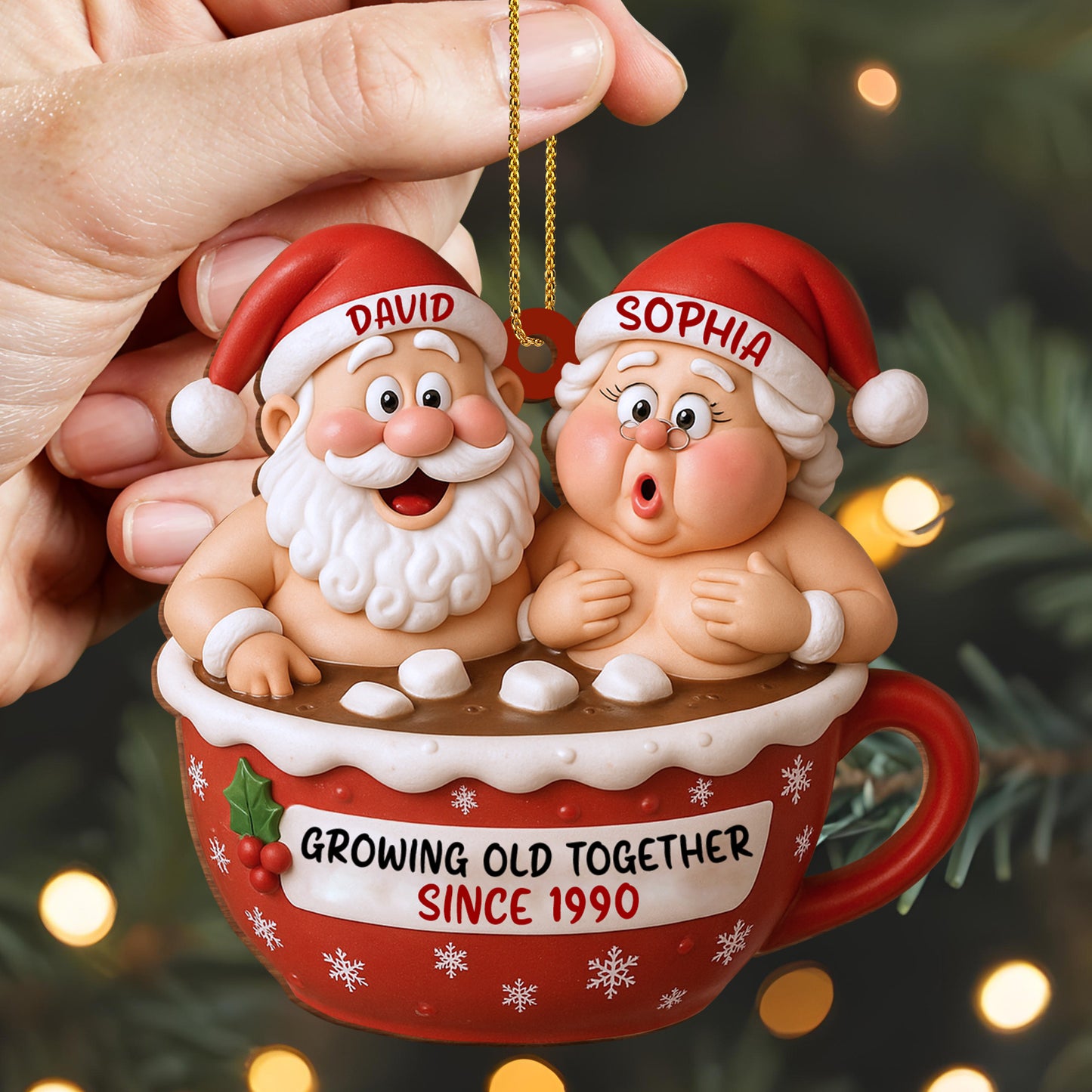 Growing Old Together Santa Claus In Hot Chocolate Cup