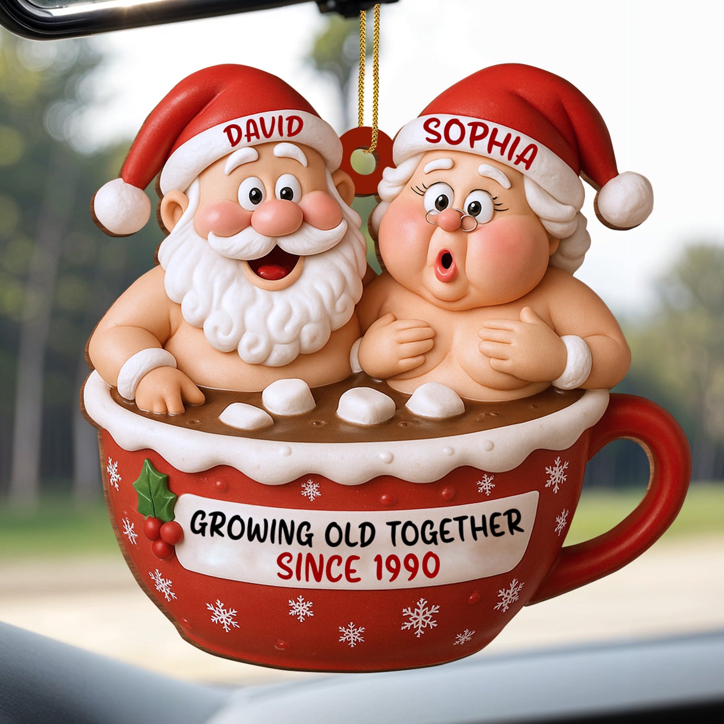 Growing Old Together Santa Claus In Hot Chocolate Cup