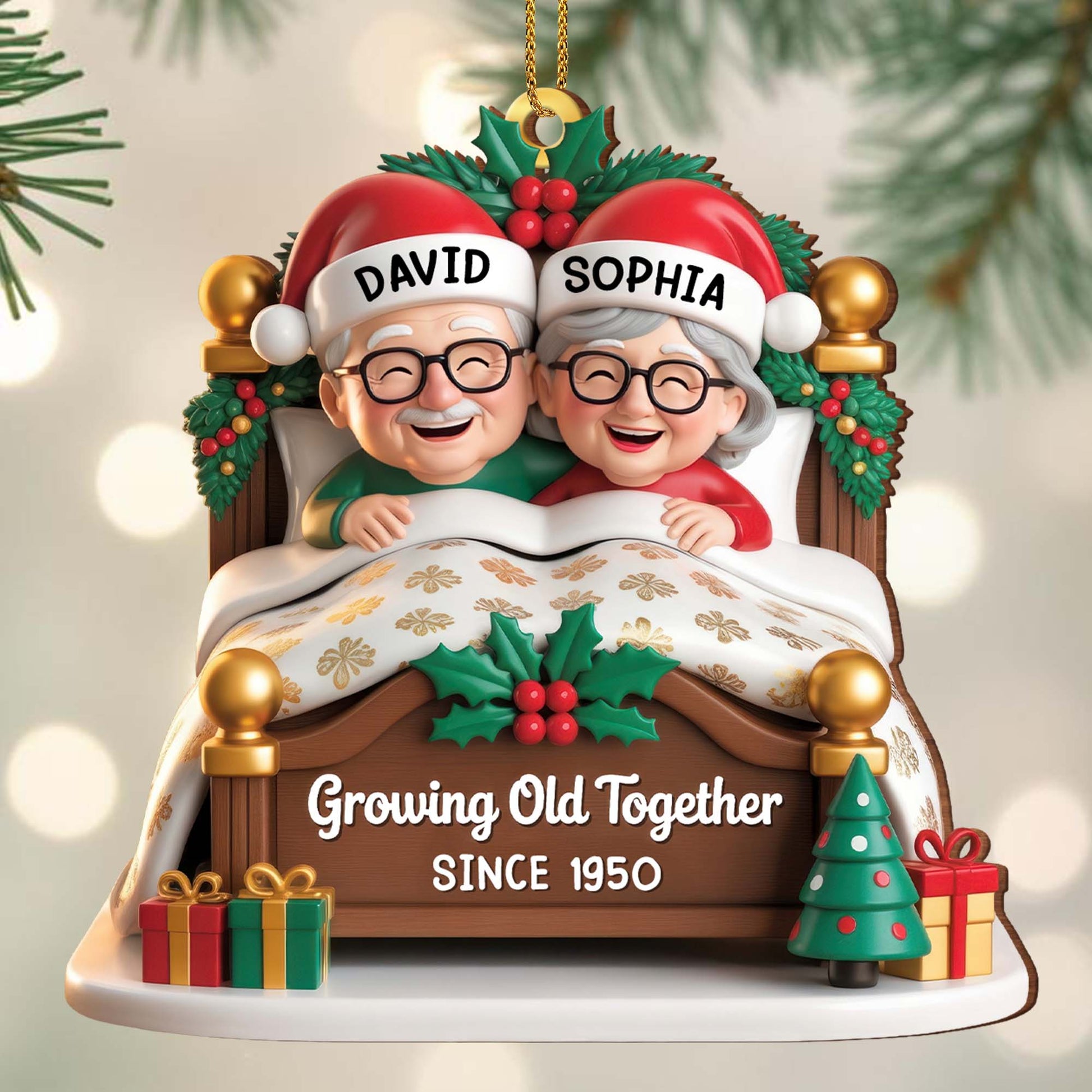 Growing Old Together, Christmas Decor And Bed