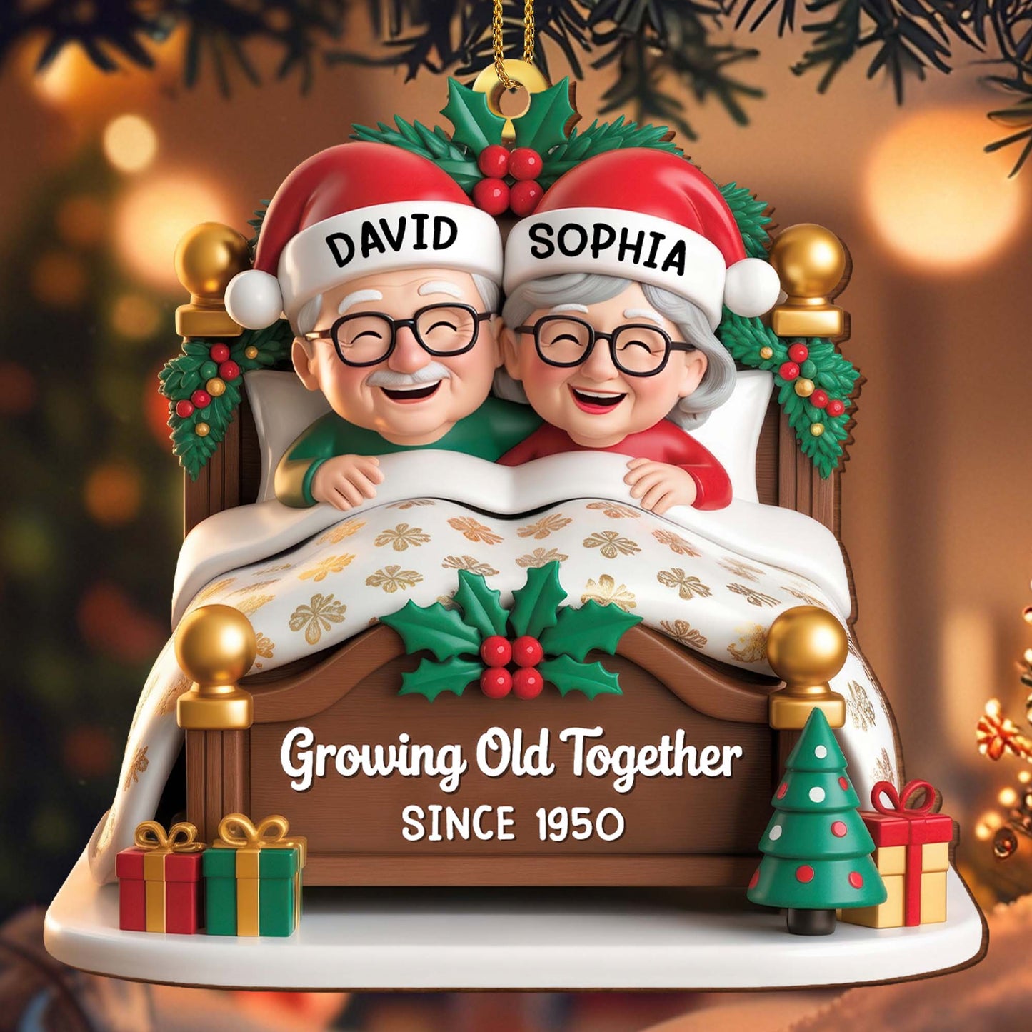 Growing Old Together, Christmas Decor And Bed