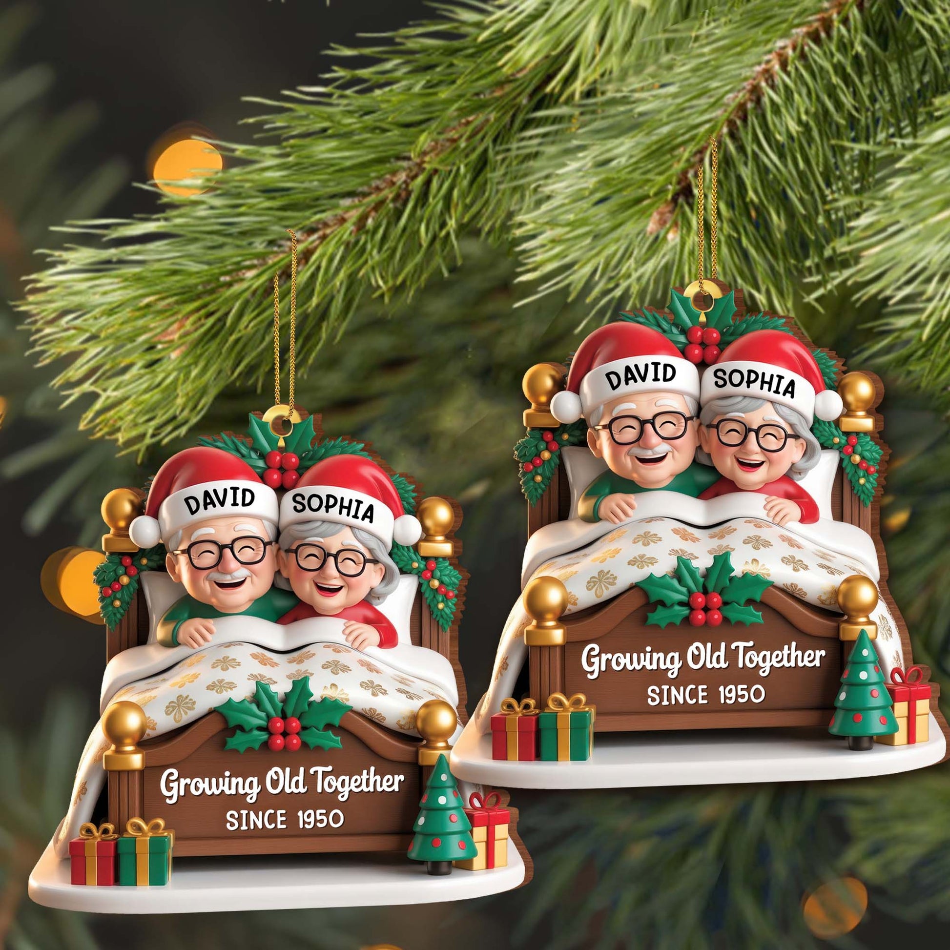 Growing Old Together, Christmas Decor And Bed