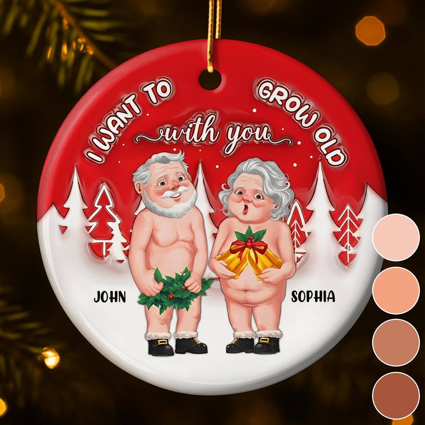 I Want To Grow Old With You, Elderly Couple With Gifts